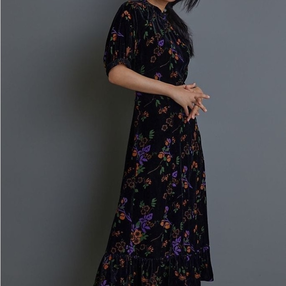 Anthropologie Velvet Maxi Dress